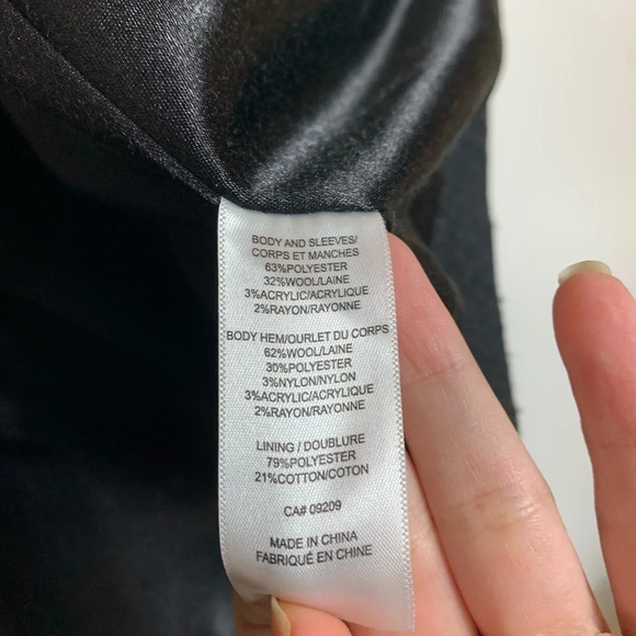 Cleo Plaid Wool Blend Two Toned Coat Size Large Business Casual Grey Lined Heavy - Picture 9 of 10